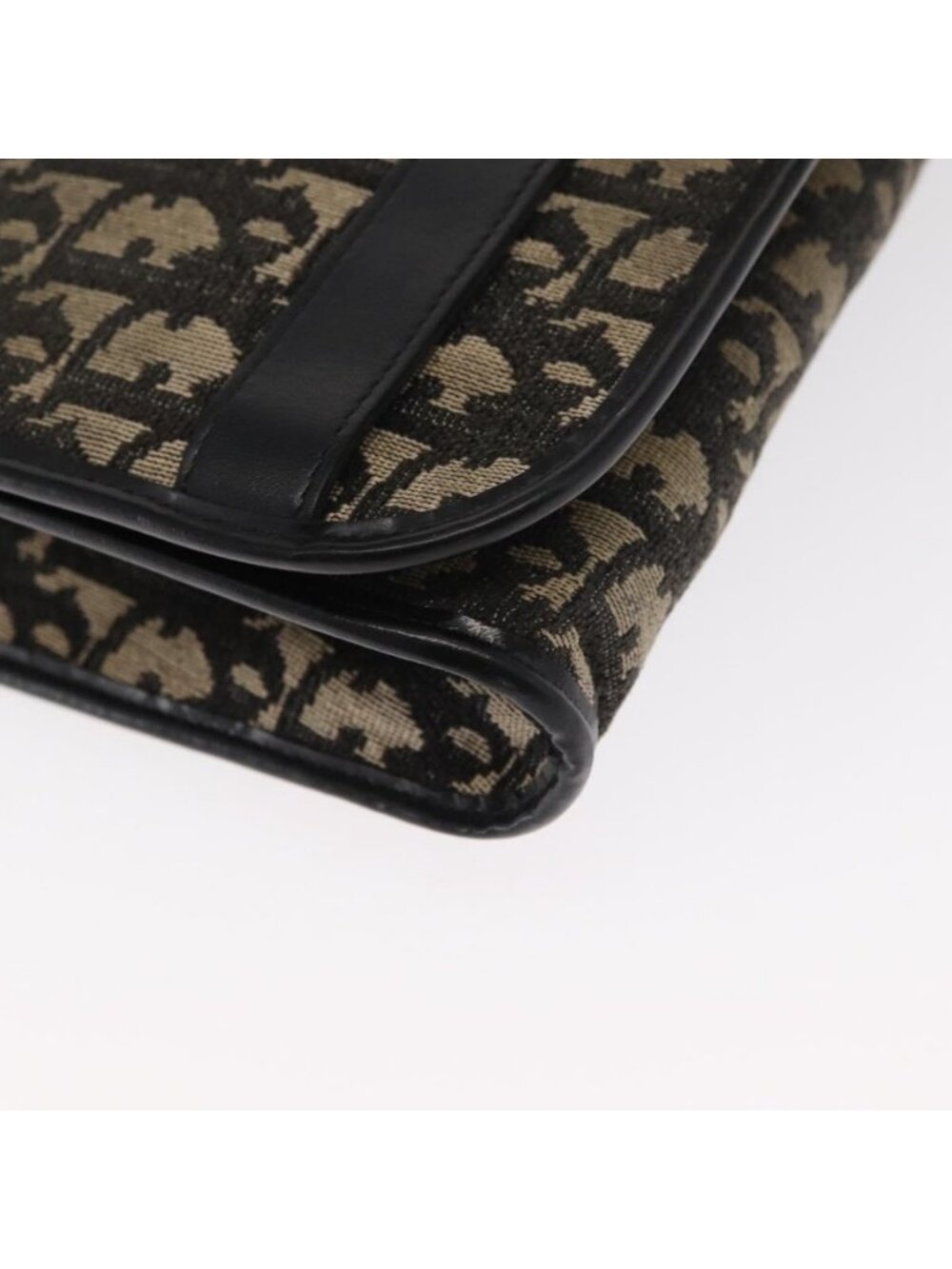 Authentic Christian Dior Trotter Canvas Shoulder Bag Black Gold - Picture 16 of 16